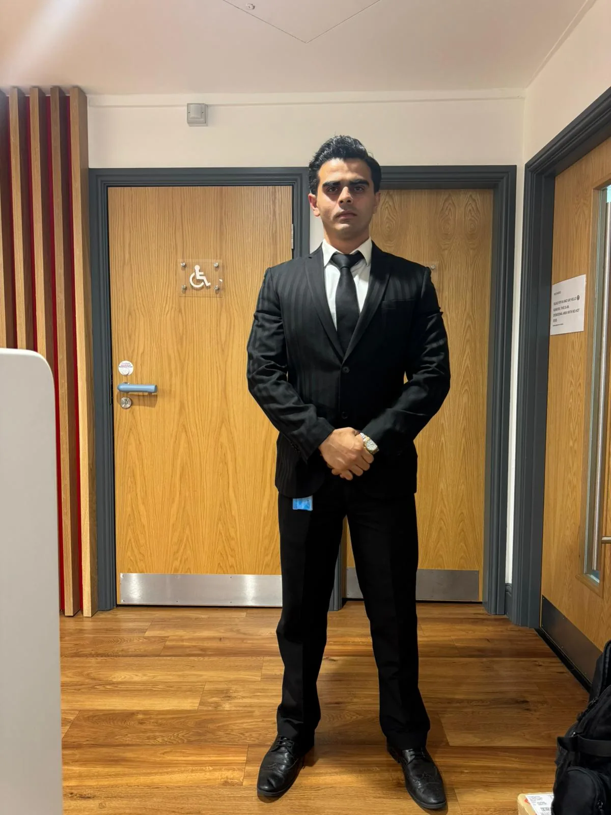 Corporate security guard in professional formal uniform