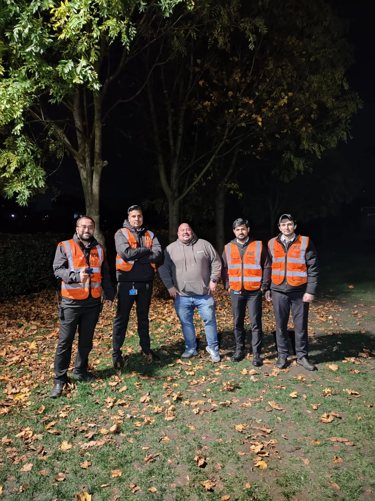 Security team providing night-time outdoor cover